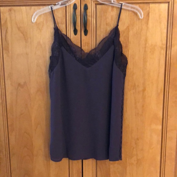 Wishlist Tops - Purple Lace Collared Cami Blouse Top